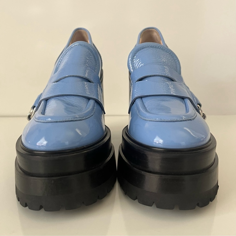 AGL Light Blue Platform Loafers - Picture 6 of 14